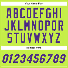 Load image into Gallery viewer, Custom Neon Green Purple-White Authentic Throwback Basketball Jersey