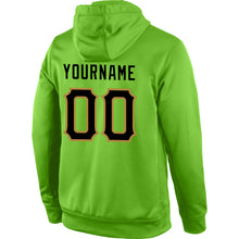 Load image into Gallery viewer, Custom Stitched Neon Green Black-Old Gold Sports Pullover Sweatshirt Hoodie