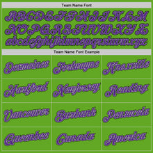 Load image into Gallery viewer, Custom Stitched Neon Green Purple-Gray Sports Pullover Sweatshirt Hoodie