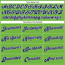 Load image into Gallery viewer, Custom Neon Green White Pinstripe Navy-White Authentic Basketball Jersey