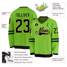 Load image into Gallery viewer, Custom Neon Green Black-Old Gold Hockey Jersey
