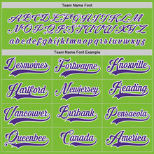 Load image into Gallery viewer, Custom Neon Green Purple-White Hockey Jersey