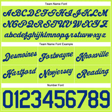 Load image into Gallery viewer, Custom Neon Green Royal-White Authentic Throwback Basketball Shorts