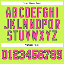 Load image into Gallery viewer, Custom Neon Green Pink-Navy Authentic Throwback Basketball Jersey