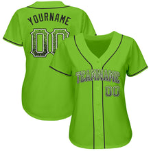 Load image into Gallery viewer, Custom Neon Green Black-White Authentic Drift Fashion Baseball Jersey