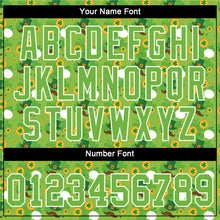 Load image into Gallery viewer, Custom Neon Green Brown-Gold 3D Pattern Design Authentic St. Patrick's Day Baseball Jersey