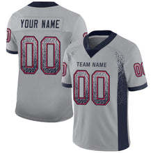 Load image into Gallery viewer, Custom Light Gray Navy-Scarlet Drift Fashion Football Jersey