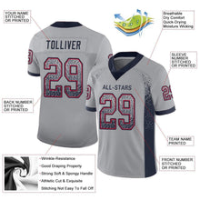 Load image into Gallery viewer, Custom Light Gray Navy-Scarlet Drift Fashion Football Jersey