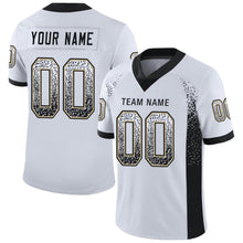 Load image into Gallery viewer, Custom White Black-Vegas Gold Drift Fashion Football Jersey