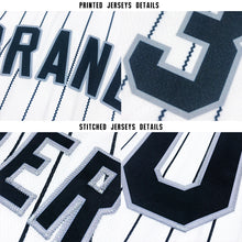 Load image into Gallery viewer, Custom White Royal Pinstripe Royal-Orange Baseball Jersey