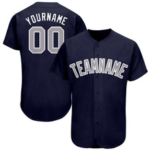 Load image into Gallery viewer, Custom Navy Gray-White Baseball Jersey