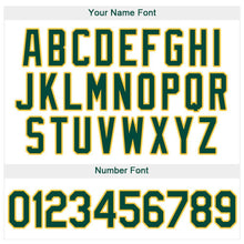 Load image into Gallery viewer, Custom White Green-Gold Baseball Jersey
