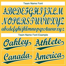 Load image into Gallery viewer, Custom Gold Green-White Baseball Jersey