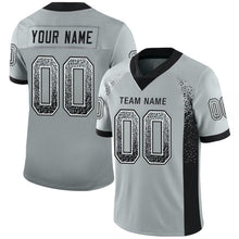 Load image into Gallery viewer, Custom Silver Black-White Drift Fashion Football Jersey
