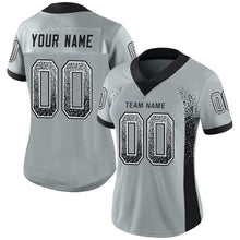 Load image into Gallery viewer, Custom Silver Black-White Drift Fashion Football Jersey
