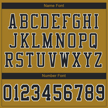 Load image into Gallery viewer, Custom Old Gold Black-White Mesh Authentic Football Jersey
