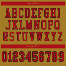 Load image into Gallery viewer, Custom Old Gold Red-Black Mesh Authentic Football Jersey