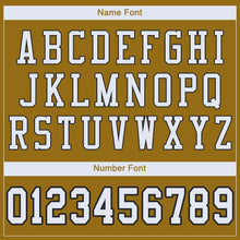 Load image into Gallery viewer, Custom Old Gold White-Black Mesh Authentic Football Jersey