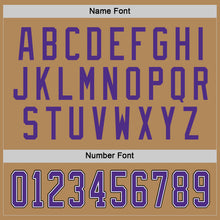Load image into Gallery viewer, Custom Old Gold Purple-Black Hockey Jersey