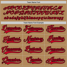 Load image into Gallery viewer, Custom Old Gold Red-Black Hockey Jersey