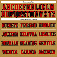 Load image into Gallery viewer, Custom Old Gold Red-Black Stitched Cuffed Knit Hat