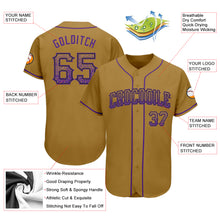 Load image into Gallery viewer, Custom Old Gold Purple-Black Authentic Drift Fashion Baseball Jersey