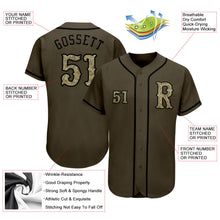 Load image into Gallery viewer, Custom Olive Camo-Black Authentic Salute To Service Baseball Jersey