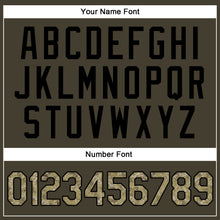 Load image into Gallery viewer, Custom Olive Camo-Black Authentic Throwback Rib-Knit Salute To Service Baseball Jersey Shirt