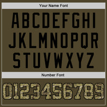 Load image into Gallery viewer, Custom Olive Camo-Black Round Neck Rib-Knit Salute To Service Basketball Jersey