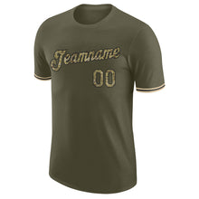 Load image into Gallery viewer, Custom Olive Camo-Black Performance Salute To Service T-Shirt