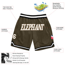 Load image into Gallery viewer, Custom Olive White-Black Authentic Throwback Salute To Service Basketball Shorts