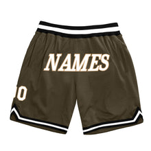 Load image into Gallery viewer, Custom Olive White-Black Authentic Throwback Salute To Service Basketball Shorts