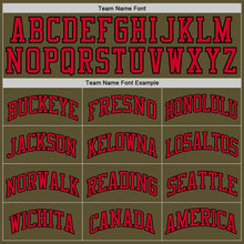 Load image into Gallery viewer, Custom Olive Red-Black Authentic Salute To Service Baseball Jersey