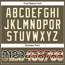 Load image into Gallery viewer, Custom Olive Vintage USA Flag-Cream Authentic Throwback Salute To Service Basketball Jersey