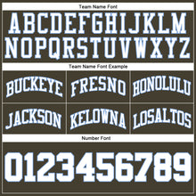 Load image into Gallery viewer, Custom Olive White-Light Blue Authentic Throwback Salute To Service Basketball Shorts