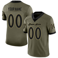 Load image into Gallery viewer, Custom Olive Black-Old Gold Mesh Salute To Service Football Jersey