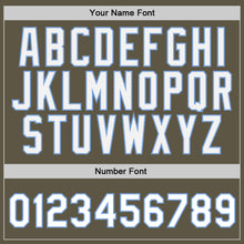 Load image into Gallery viewer, Custom Stitched Olive White-Light Blue Sports Pullover Sweatshirt Salute To Service Hoodie