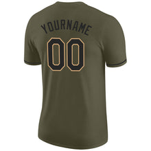 Load image into Gallery viewer, Custom Olive Black-Old Gold Performance Salute To Service T-Shirt