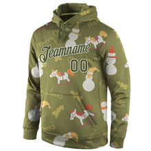 Load image into Gallery viewer, Custom Stitched Olive Olive-White Christmas 3D Sports Pullover Sweatshirt Salute To Service Hoodie