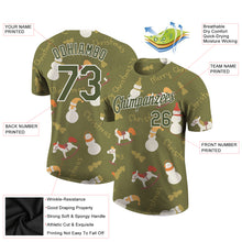 Load image into Gallery viewer, Custom Olive Olive-White Christmas 3D Performance Salute To Service T-Shirt
