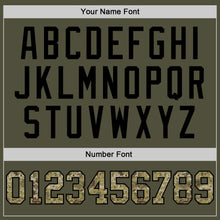 Load image into Gallery viewer, Custom Olive Camo-Black Authentic Salute To Service Baseball Jersey