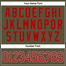 Load image into Gallery viewer, Custom Olive Red-White Authentic Drift Fashion Salute To Service Baseball Jersey