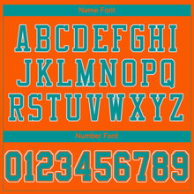 Load image into Gallery viewer, Custom Orange Aqua-White Mesh Authentic Football Jersey