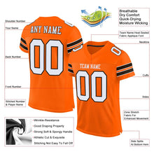 Load image into Gallery viewer, Custom Orange White-Brown Mesh Authentic Football Jersey