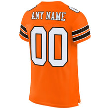 Load image into Gallery viewer, Custom Orange White-Brown Mesh Authentic Football Jersey