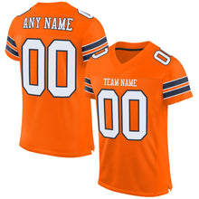 Load image into Gallery viewer, Custom Orange White-Navy Mesh Authentic Football Jersey