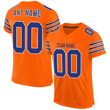 Load image into Gallery viewer, Custom Orange Royal-White Mesh Authentic Football Jersey