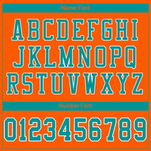 Load image into Gallery viewer, Custom Orange Aqua-White Mesh Authentic Football Jersey