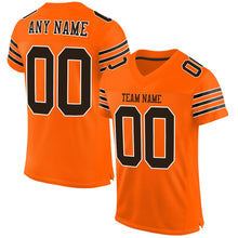 Load image into Gallery viewer, Custom Orange Brown-White Mesh Authentic Football Jersey