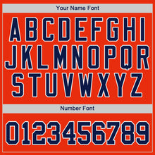 Load image into Gallery viewer, Custom Orange Navy-White Authentic Baseball Jersey